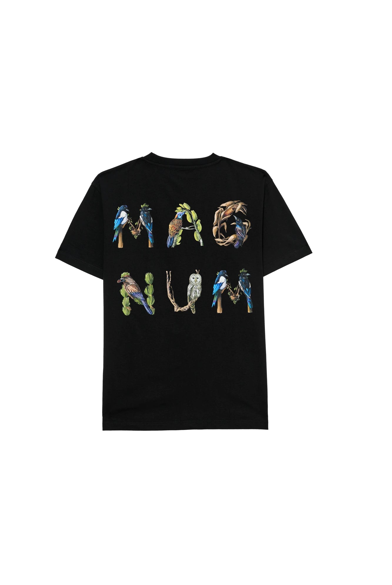 Magnum Man Cotton T-shirt Black with Avian print
