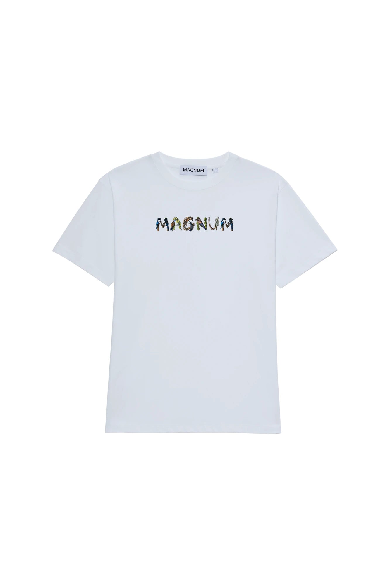 Magnum Man Cotton T-shirt White with Avian print