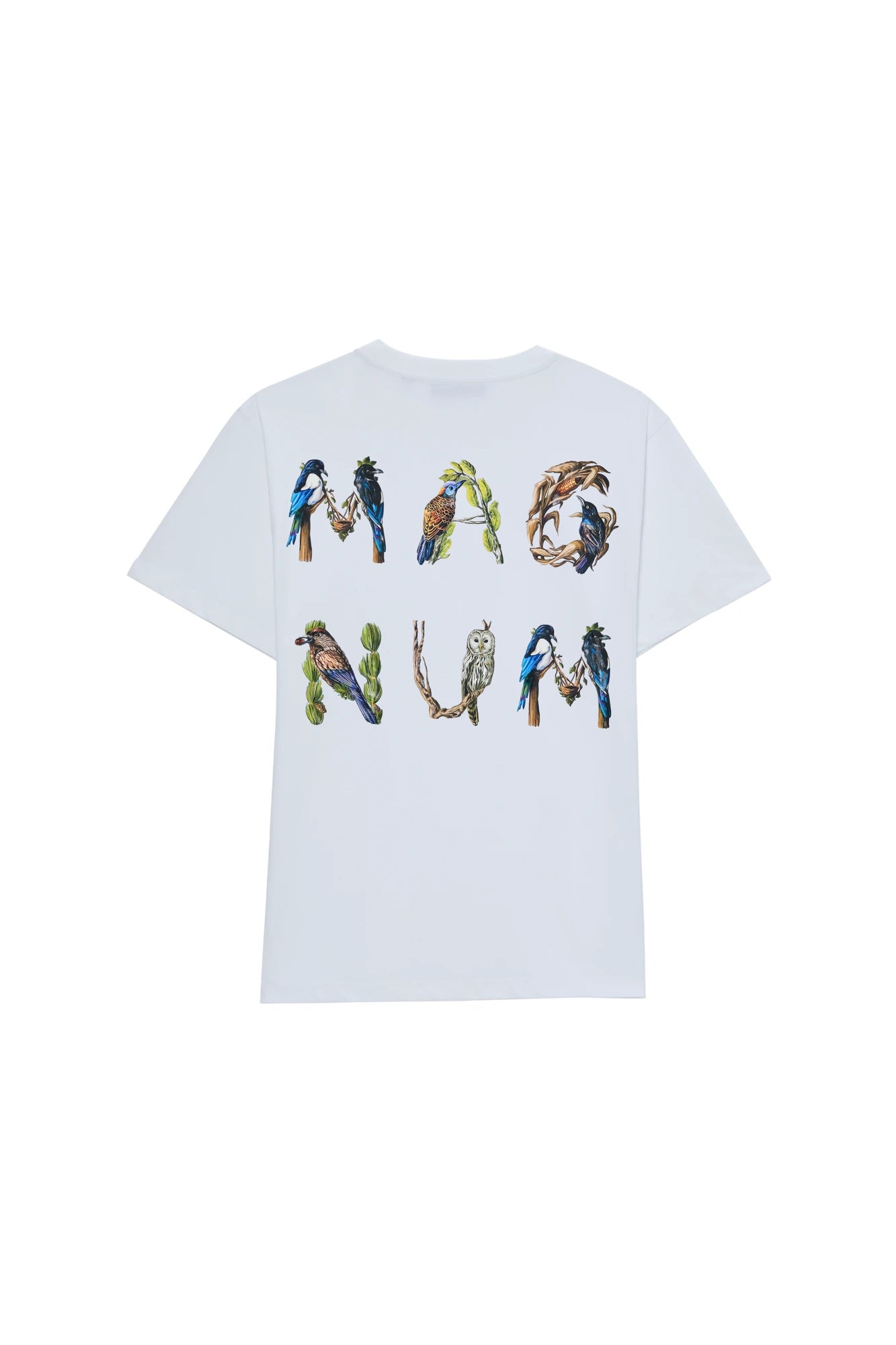 Magnum Man Cotton T-shirt White with Avian print