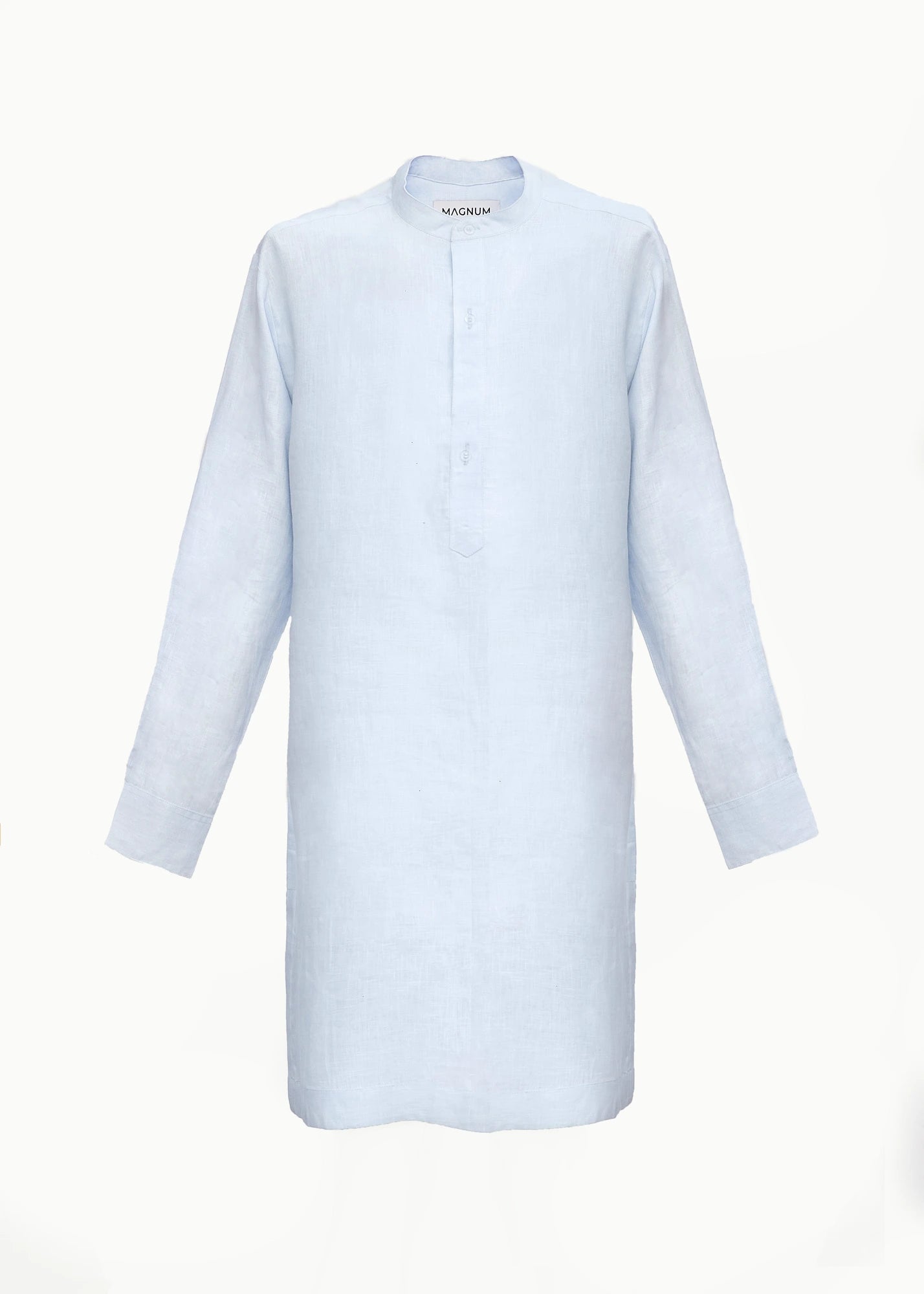 Bishop Collar Tunic Linen Shirt front