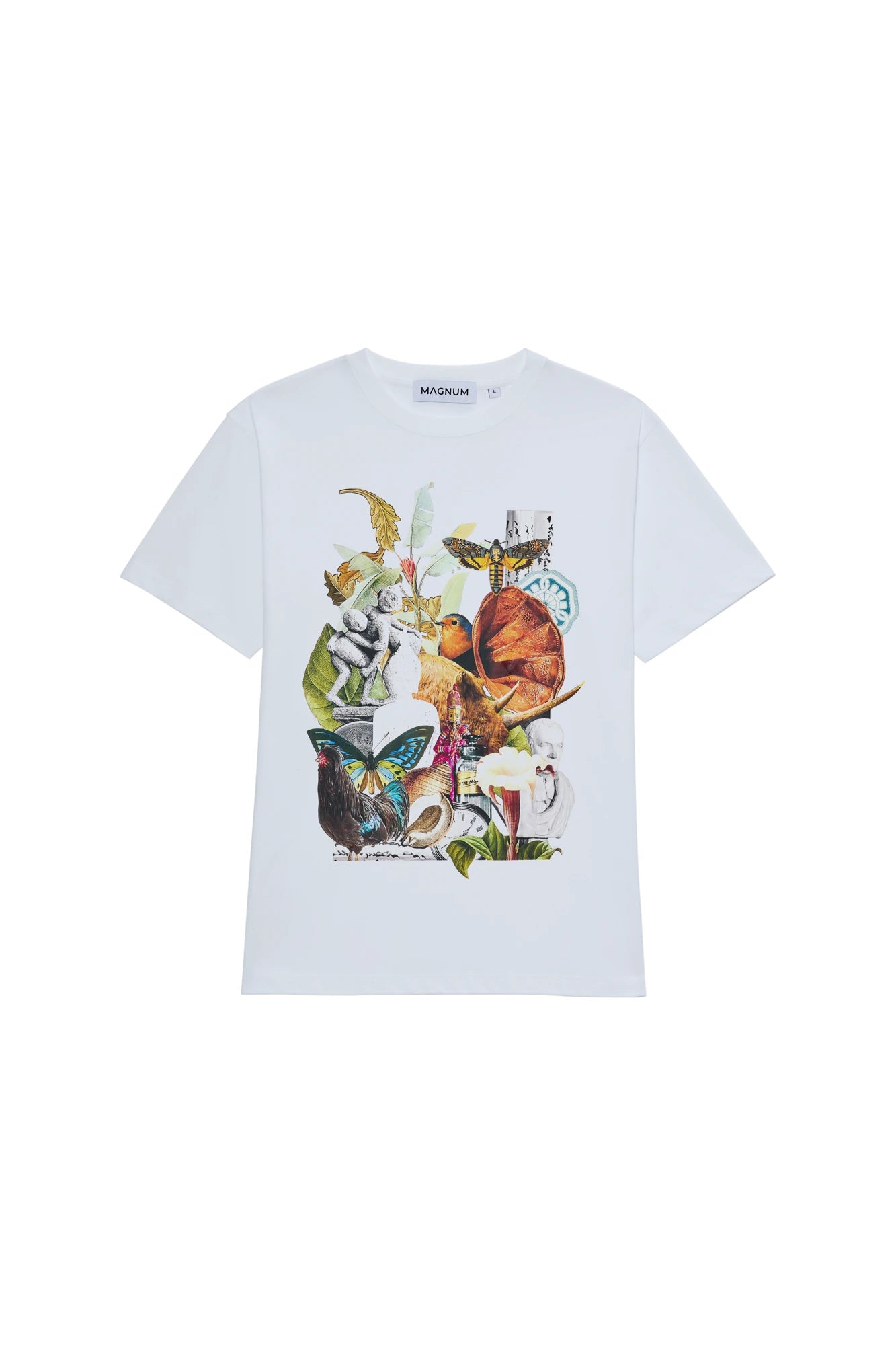 Magnum Man Cotton T-shirt White with Hassle print