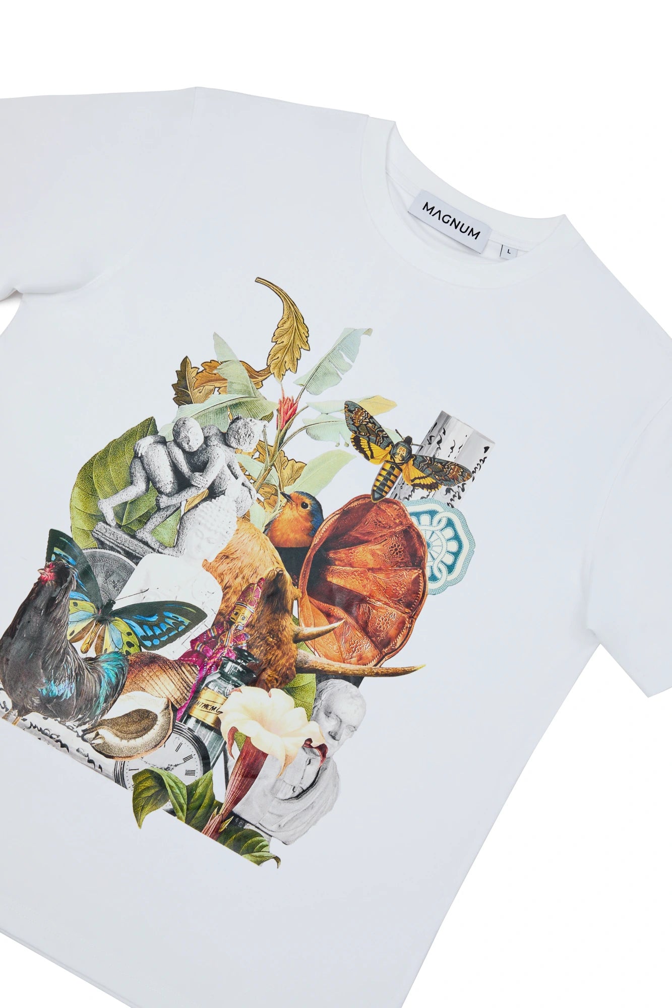 Magnum Man Cotton T-shirt White with Hassle print